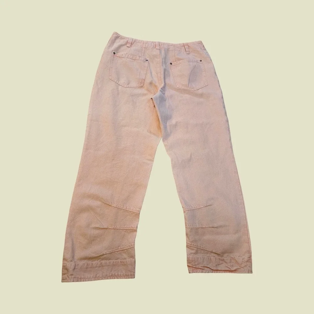 Free People Supersonic Slim Trousers Pink Utility Pants Women SZ 10 Y2K Workwear